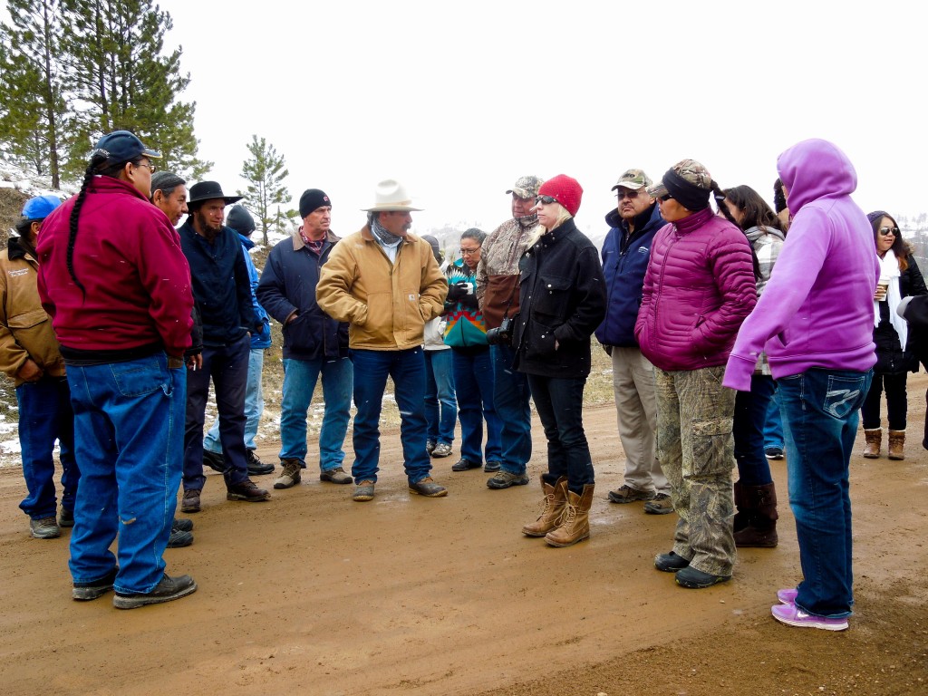 Local ranchers, Amish ranchers, Tribal Historic Preservation Officers and conservationists gather  to discuss the important cultural sites on the Tongue River that are currently threatened by the proposed Tongue River Railroad. STB Tour April 2013.