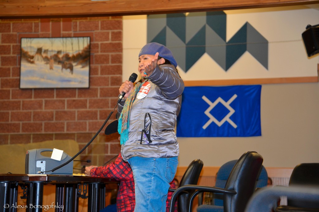 Alaina Buffalo Spirit testifies at the Otter Creek Public Hearing in Lame Deer. 
